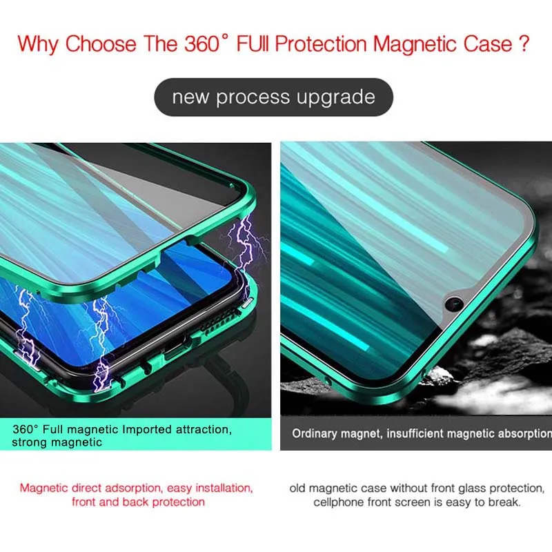 360° Metal Magnetic Double Side Glass Case - Vivo - Image 11