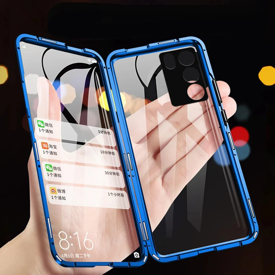 360° Metal Magnetic Double Side Glass Case - Vivo - Image 2