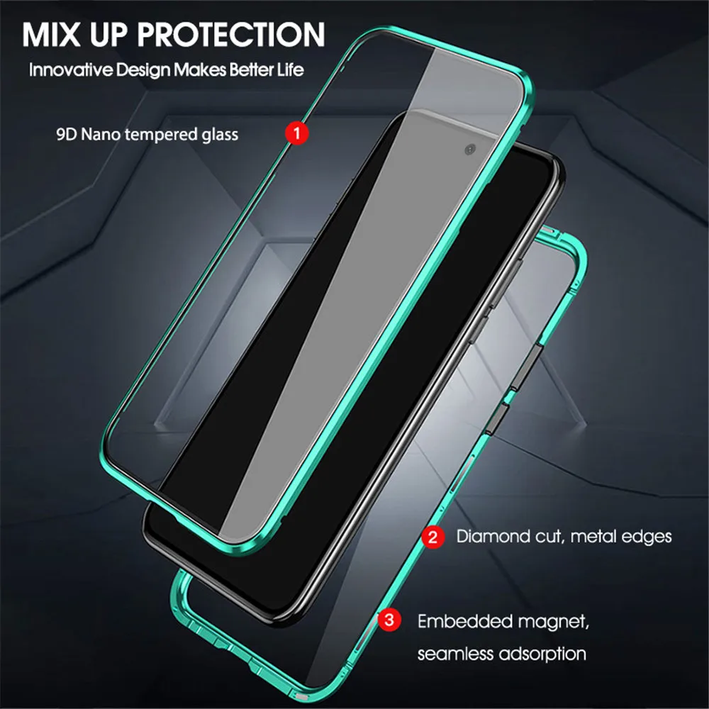 360° Metal Magnetic Double Side Glass Case - Vivo - Image 8