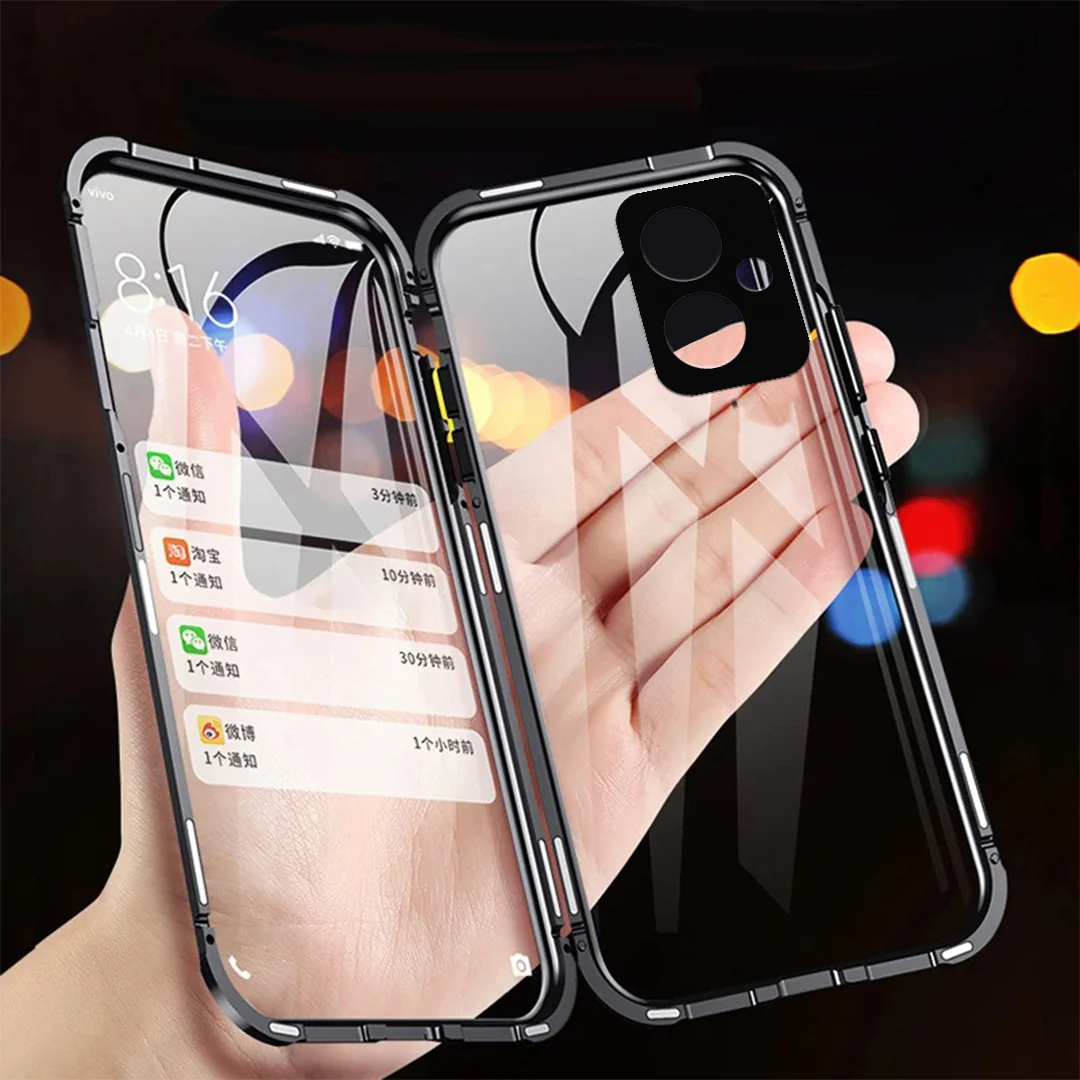 360° Metal Magnetic Double Side Glass Case - Xiaomi - Image 2