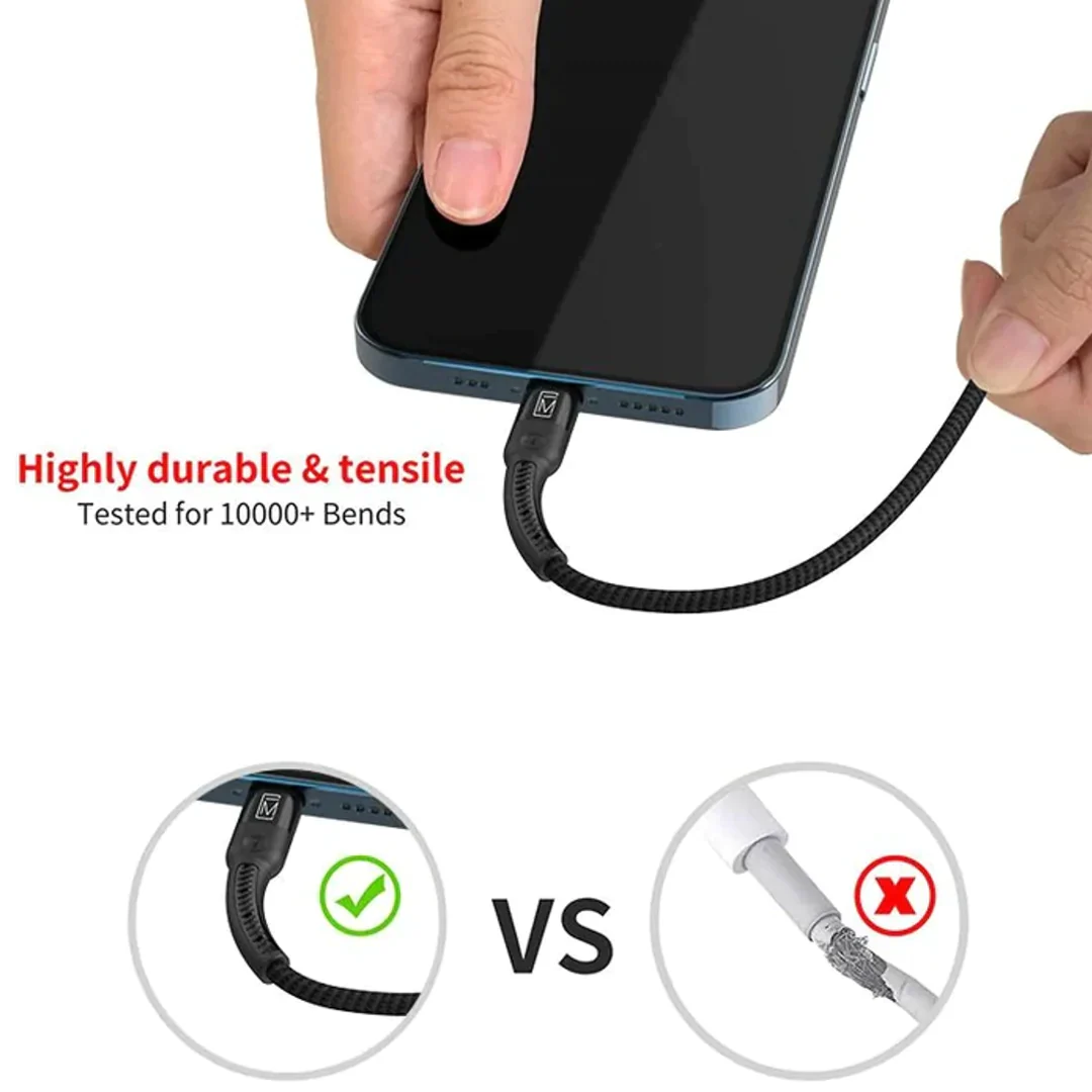 Add USB Nylon Lightning Cable - (Rs.400/- Only) - Image 3
