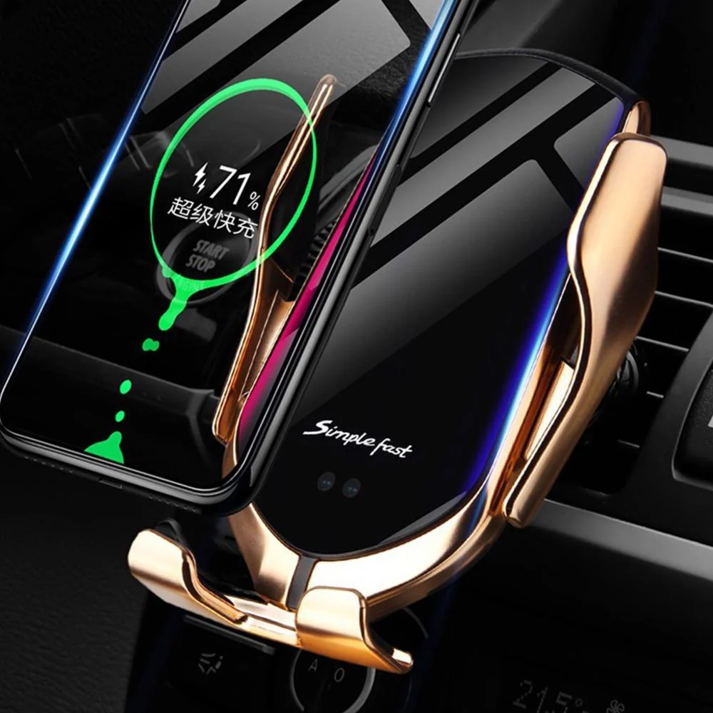 Gold-Plated Auto-Clamp Magnetic Wireless Charger Mount - Image 2