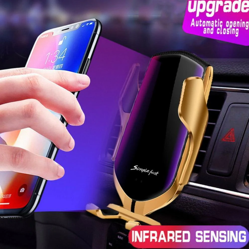 Gold-Plated Auto-Clamp Magnetic Wireless Charger Mount - Image 5
