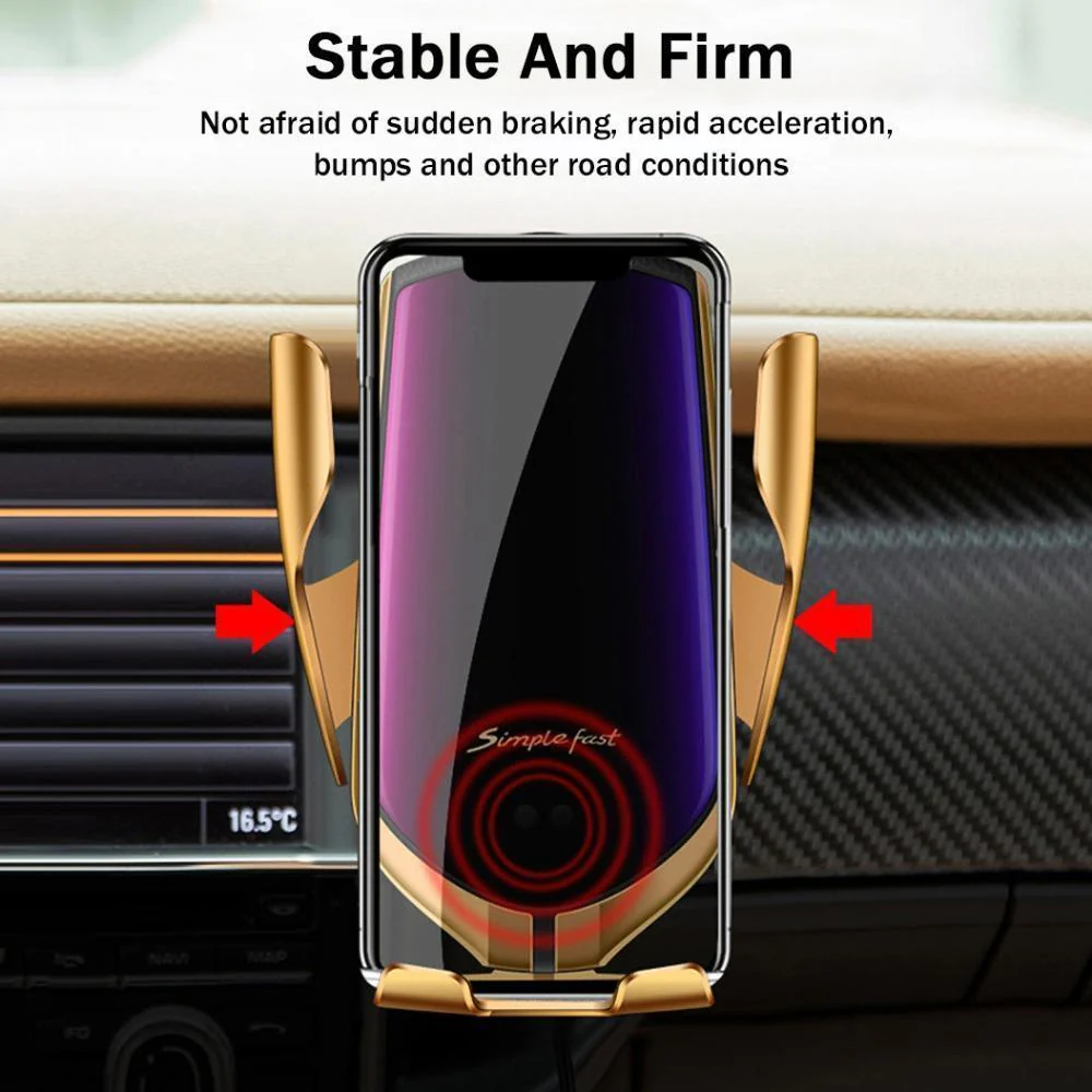 Gold-Plated Auto-Clamp Magnetic Wireless Charger Mount - Image 8