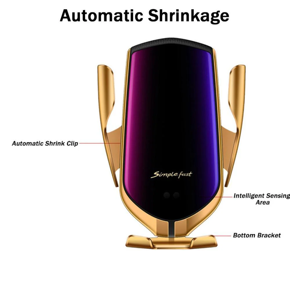 Gold-Plated Auto-Clamp Magnetic Wireless Charger Mount - Image 9