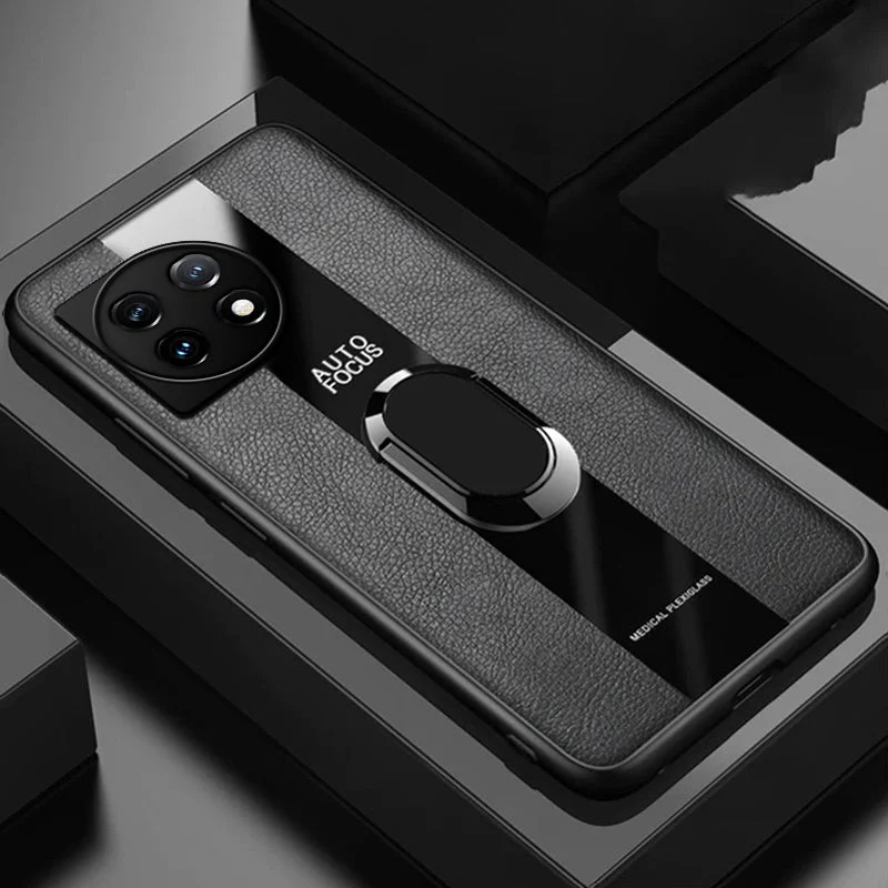 Plexiglass Luxury Leather Ring Case - OnePlus - Image 15