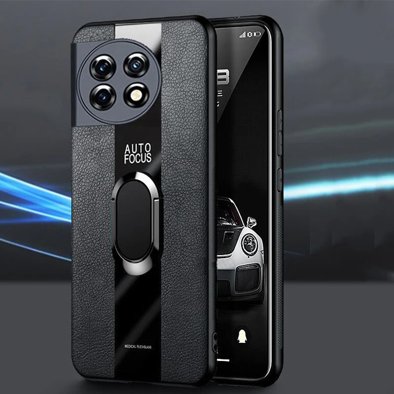 Plexiglass Luxury Leather Ring Case - OnePlus - Image 6