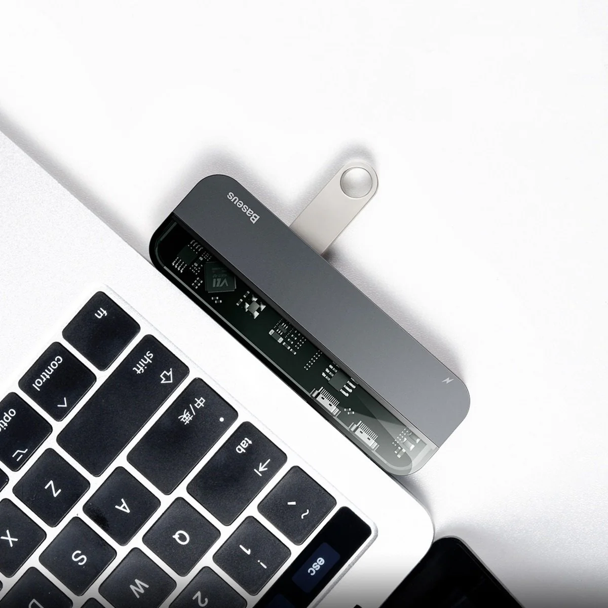Baseus ® Dual Type-C Multifunctional Transparent Adapter - Image 3