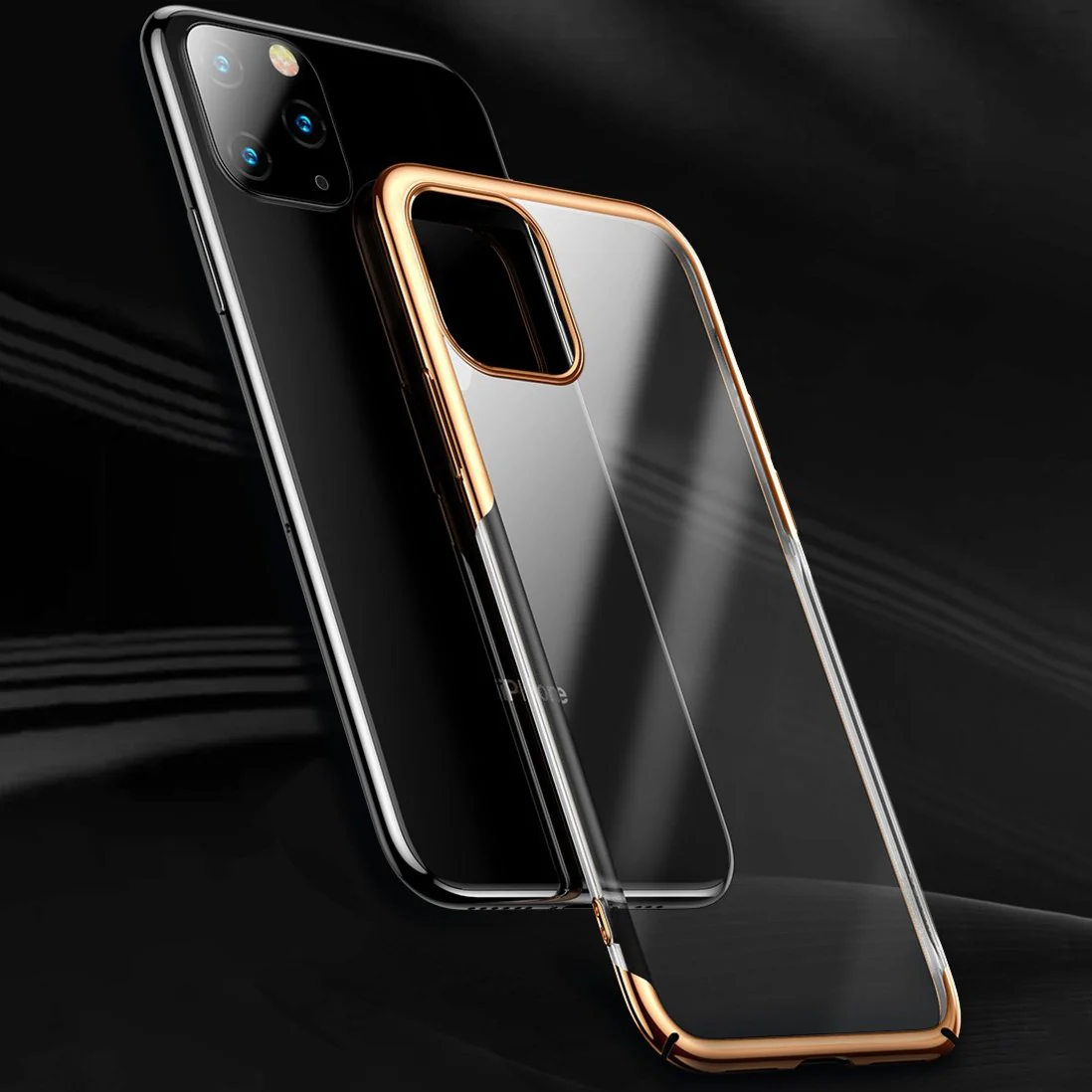 MK ® iPhone 11 Pro Max Baseus Ultra-Thin Clear Sparkling Edge Case - Image 10