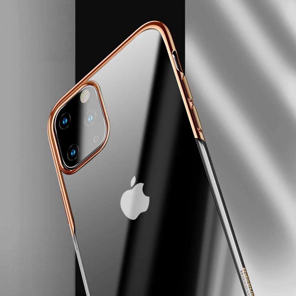 MK ® iPhone 11 Pro Max Baseus Ultra-Thin Clear Sparkling Edge Case - Image 13