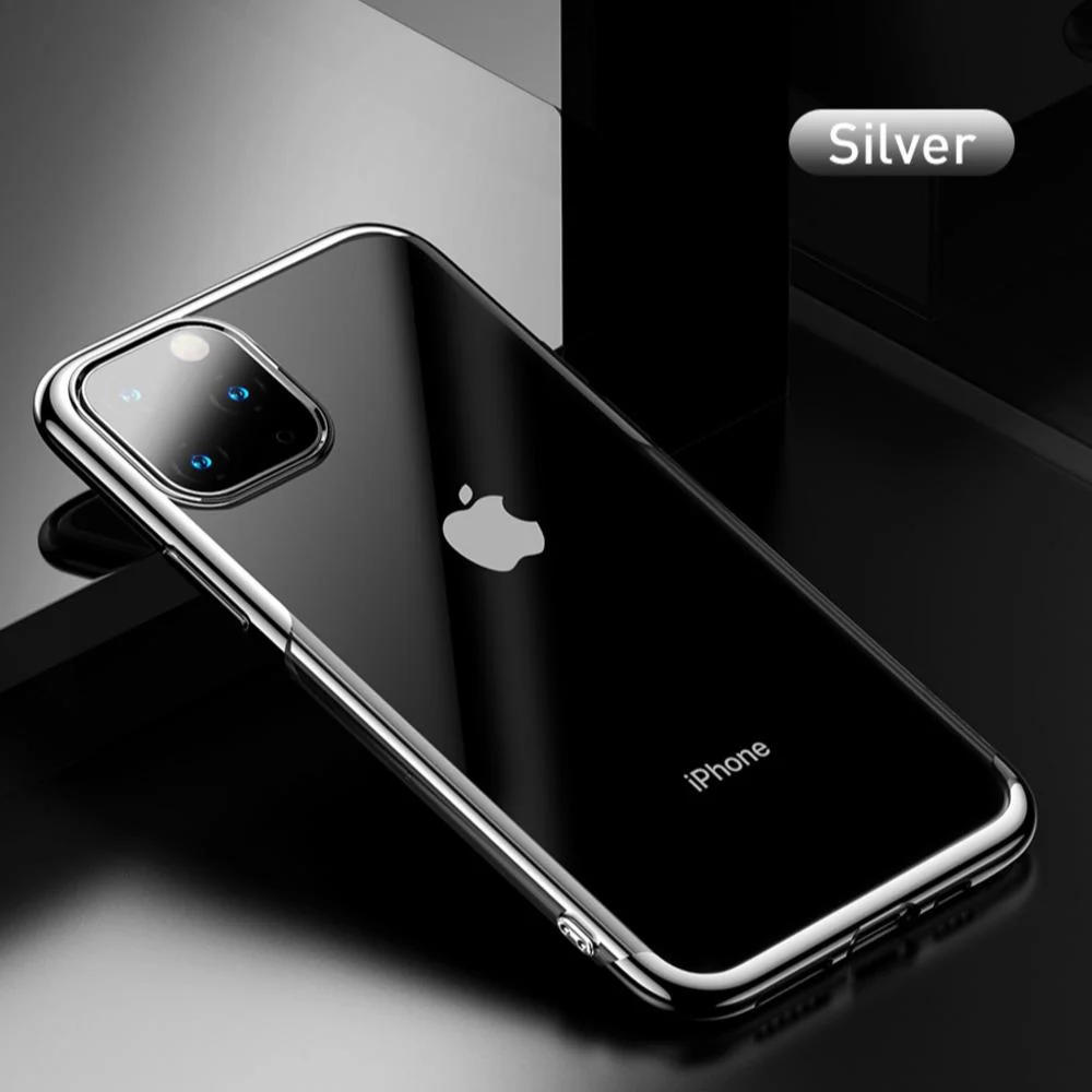 MK ® iPhone 11 Pro Max Baseus Ultra-Thin Clear Sparkling Edge Case - Image 3