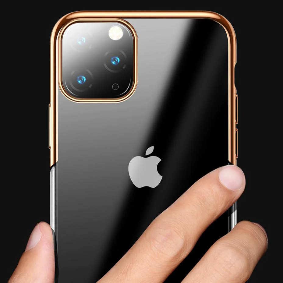 MK ® iPhone 11 Pro Max Baseus Ultra-Thin Clear Sparkling Edge Case - Image 9