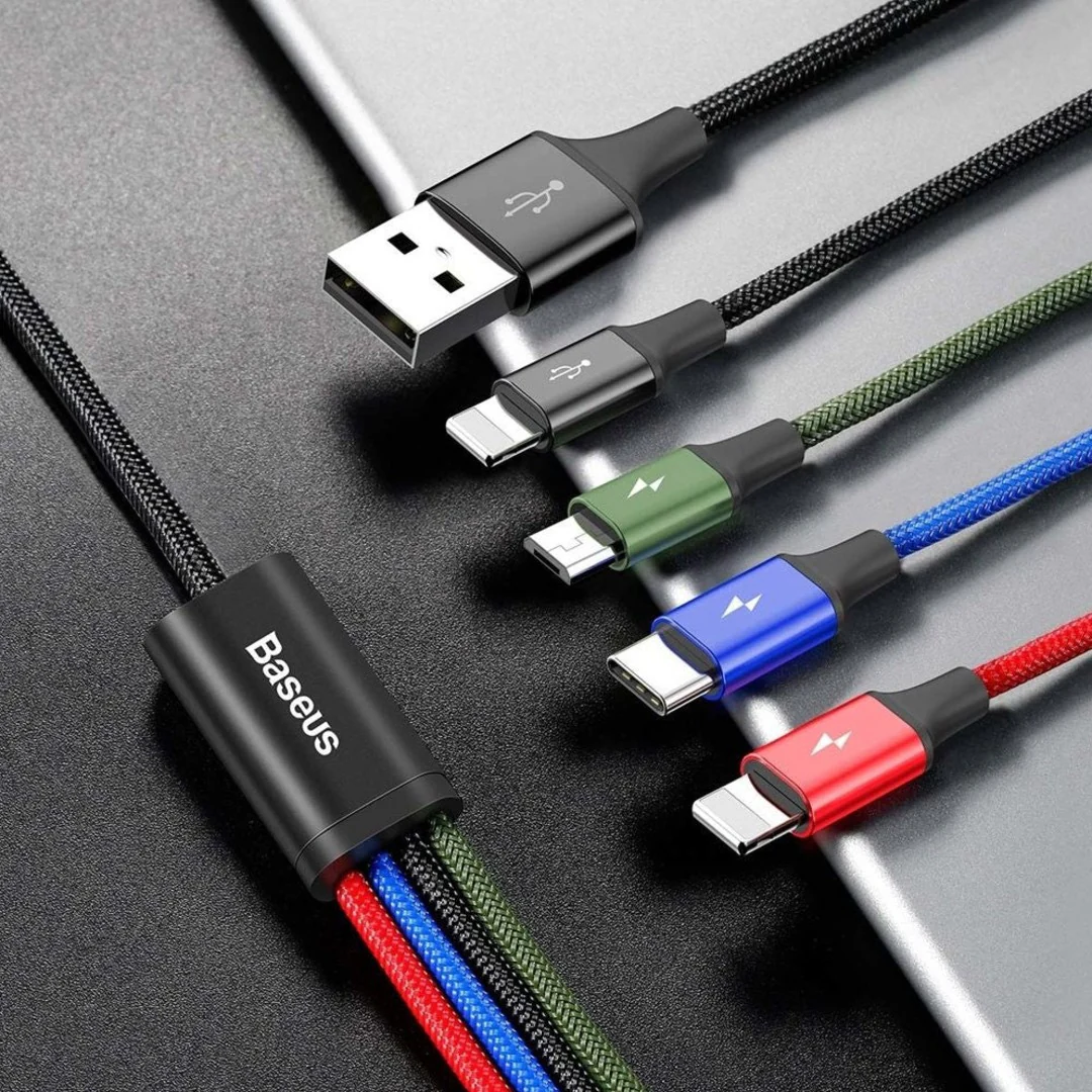 Baseus Quad Fusion 4 in 1 Braided Fast Charging Cable - Image 3