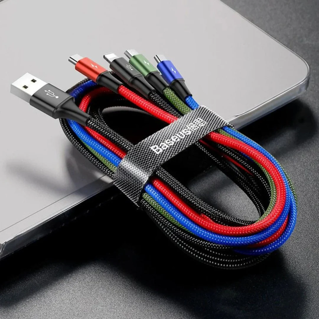 Baseus Quad Fusion 4 in 1 Braided Fast Charging Cable - Image 7