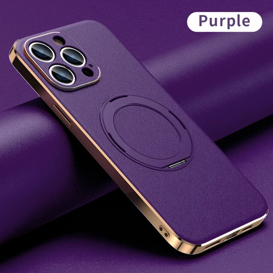 Classy Magnetic Ring Leather Case - iPhone - Image 3