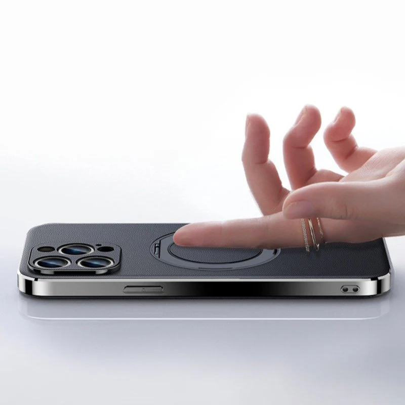 Classy Magnetic Ring Leather Case - iPhone - Image 4