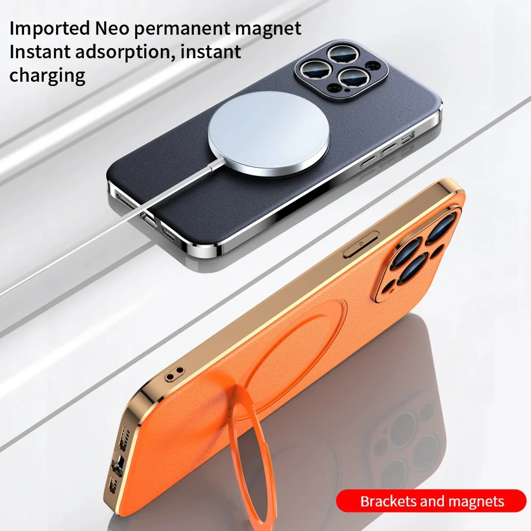 Classy Magnetic Ring Leather Case - iPhone - Image 7