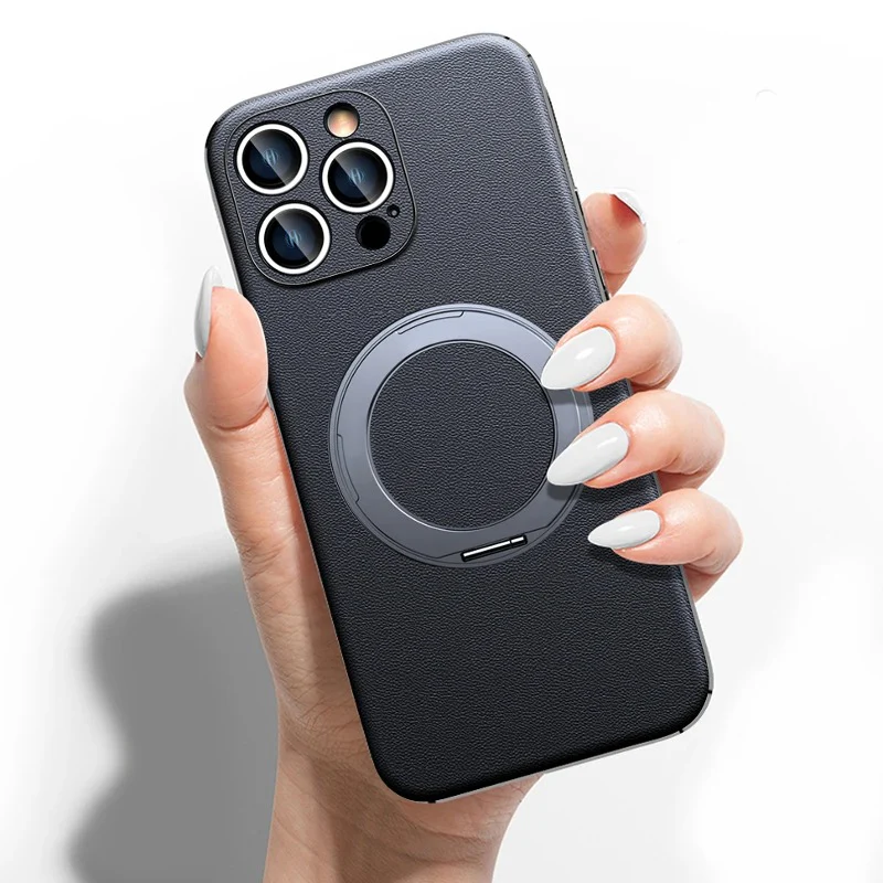 Classy Magnetic Ring Leather Case - iPhone - Image 8