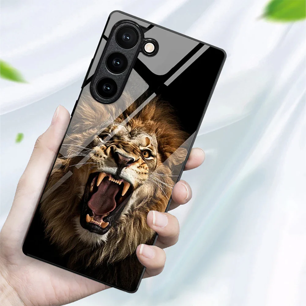 Crystal Premium Lion Pattern Glass Case - Samsung - Image 2