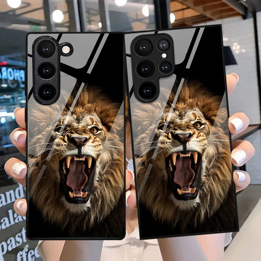 Crystal Premium Lion Pattern Glass Case - Samsung - Image 4