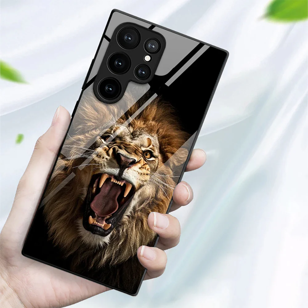 Crystal Premium Lion Pattern Glass Case - Samsung - Image 6