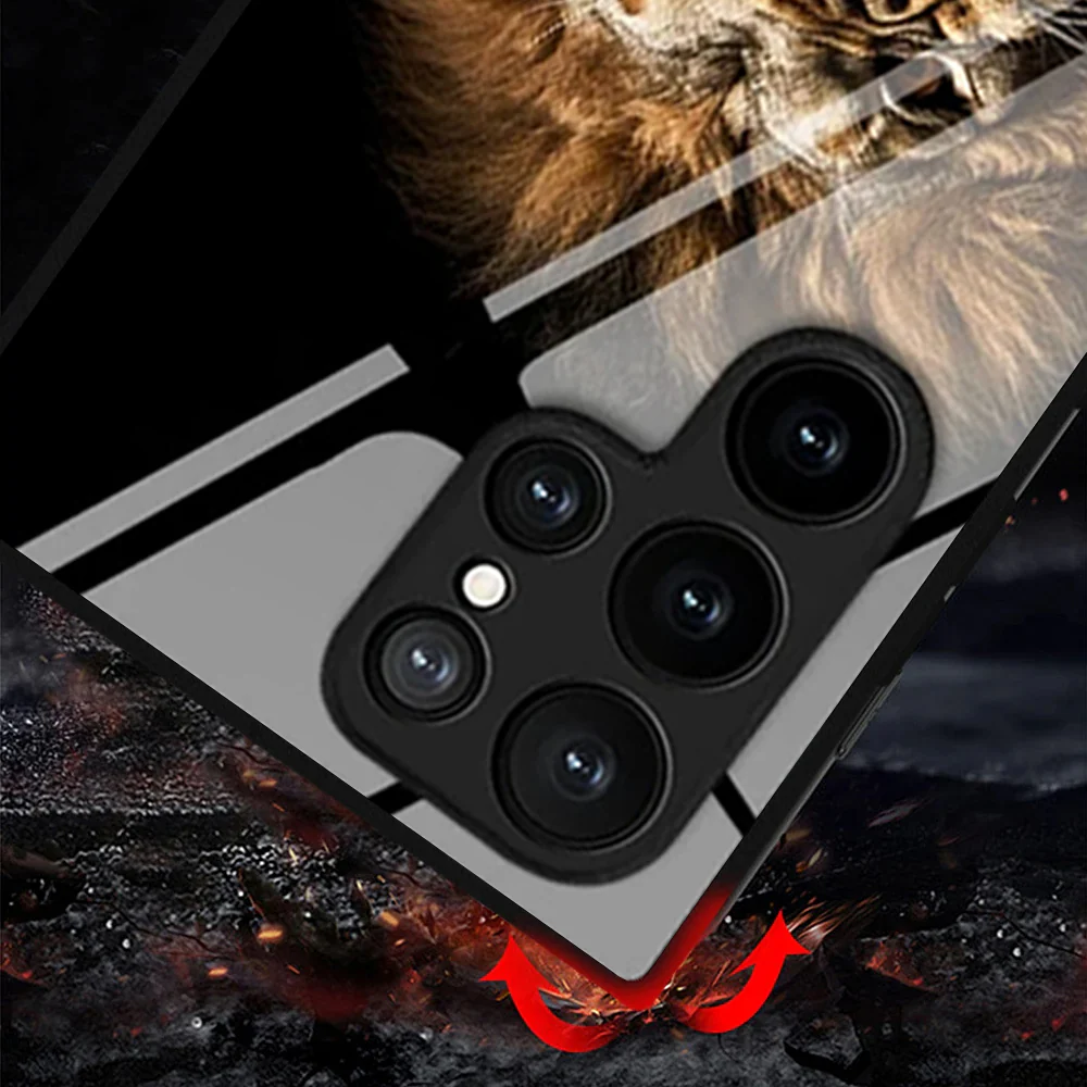 Crystal Premium Lion Pattern Glass Case - Samsung - Image 7