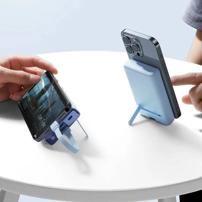 Dynamic 10000mAh 20W Kickstand Power Bank with Built-in Cable - Image 2