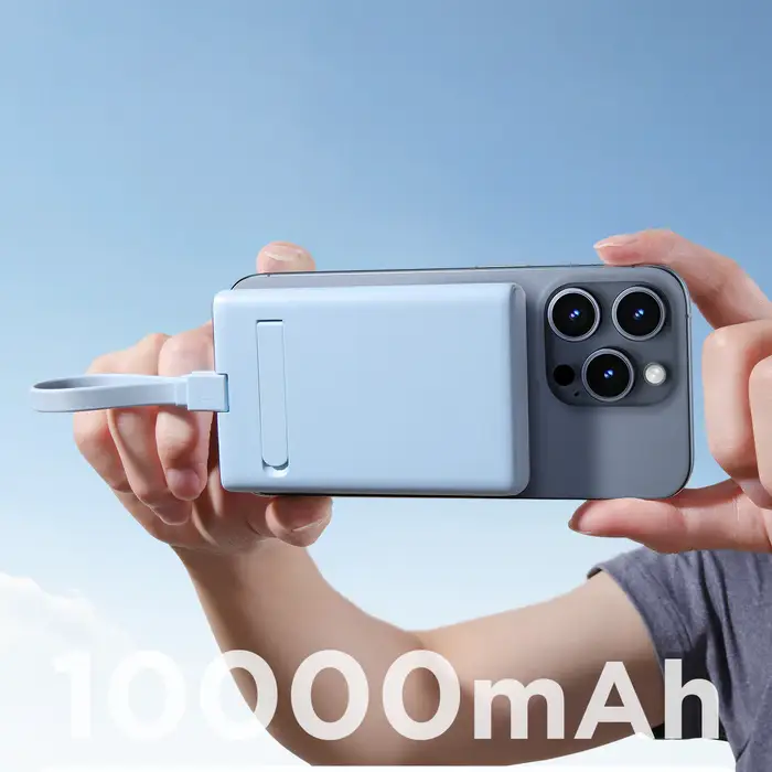 Dynamic 10000mAh 20W Kickstand Power Bank with Built-in Cable - Image 8