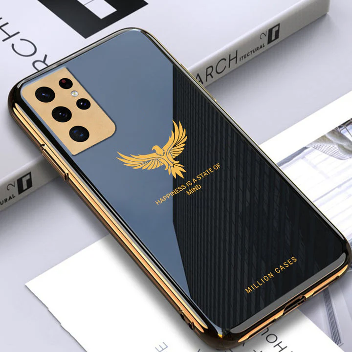 Eagle Pattern Electroplating Glass Case - Samsung - Image 4