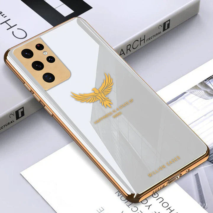 Eagle Pattern Electroplating Glass Case - Samsung - Image 8