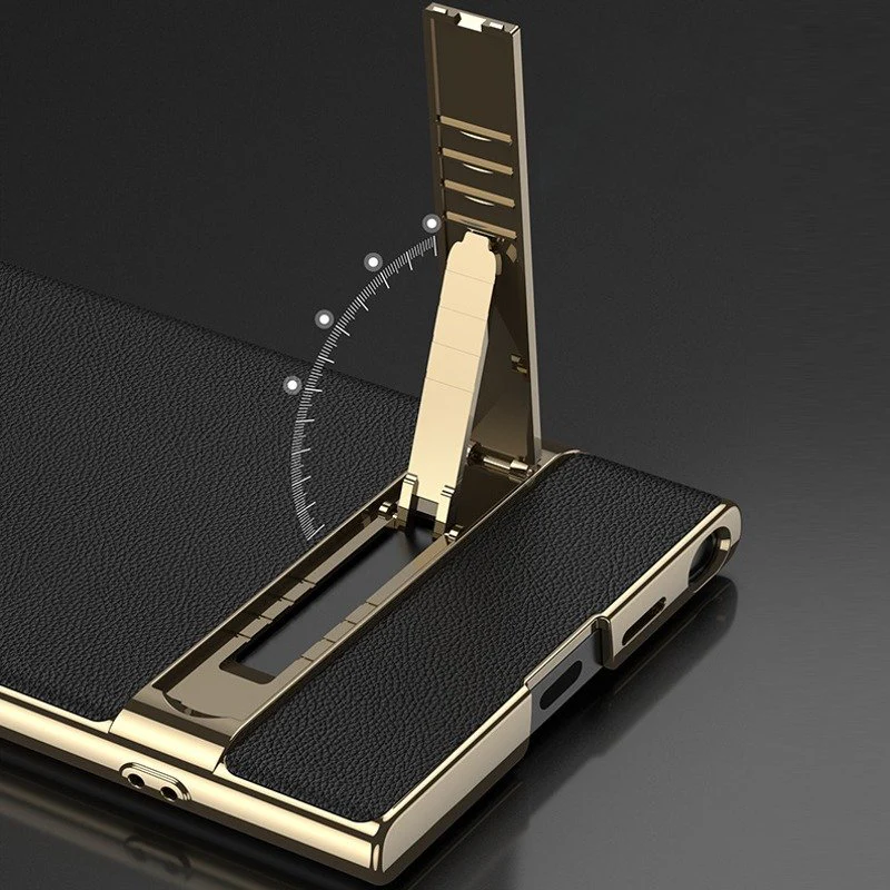 Electroplated Plain Leather Triumph Stand Case - Samsung - Image 2