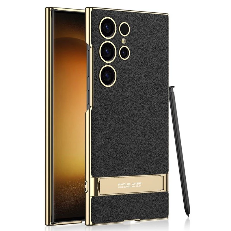 Electroplated Plain Leather Triumph Stand Case - Samsung - Image 3