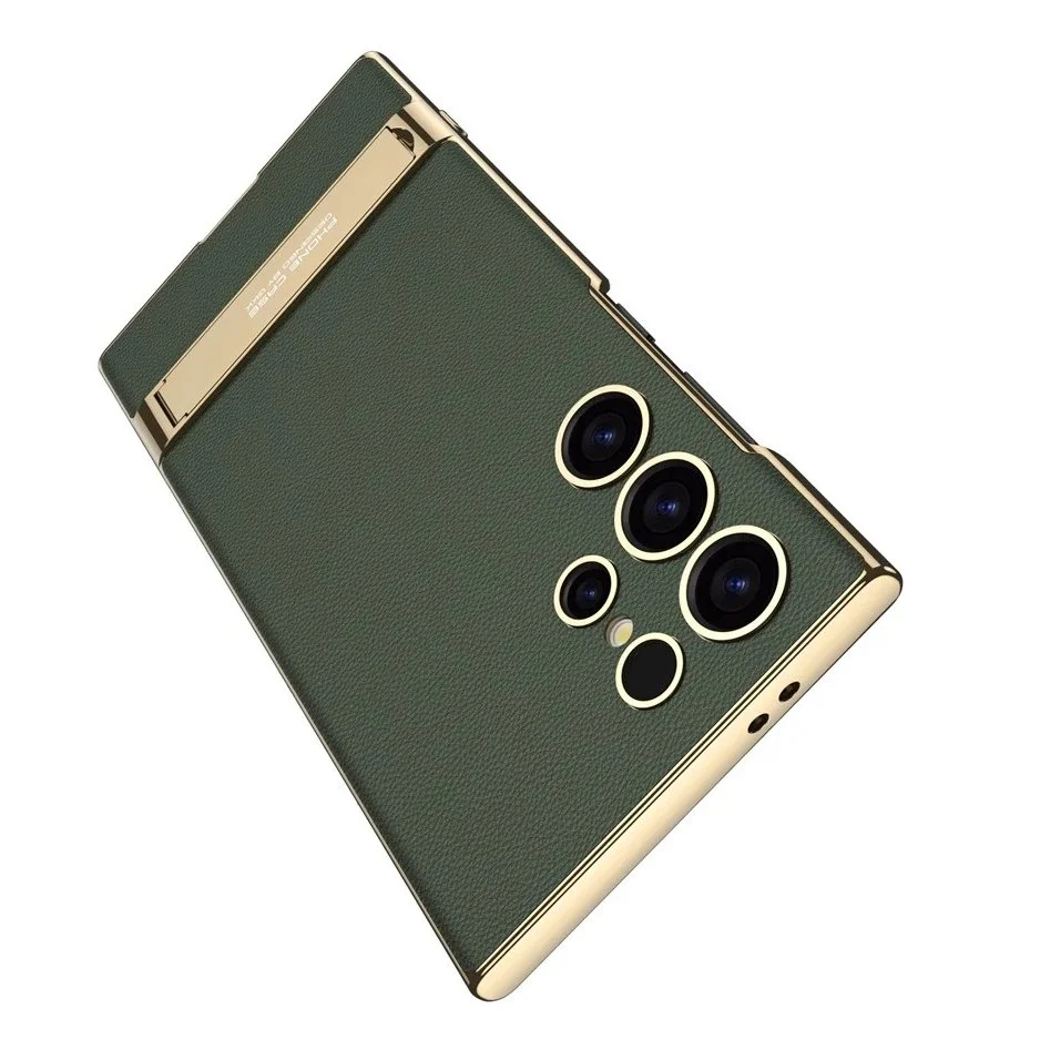 Electroplated Plain Leather Triumph Stand Case - Samsung - Image 7