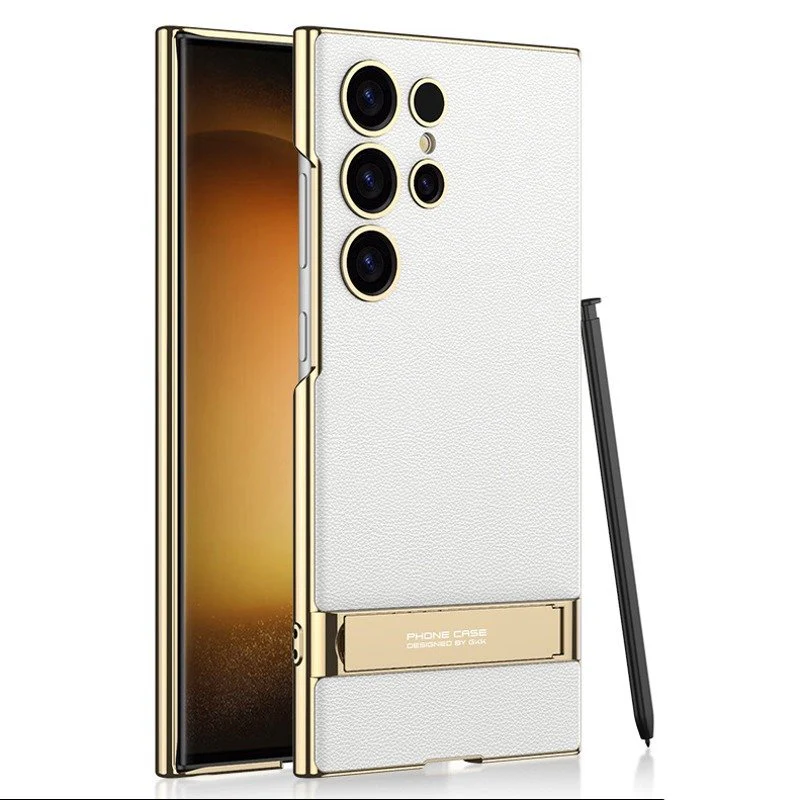 Electroplated Plain Leather Triumph Stand Case - Samsung - Image 8