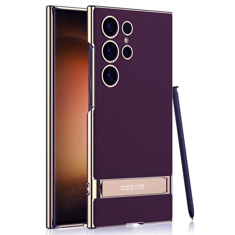 Electroplated Plain Leather Triumph Stand Case - Samsung - Image 9