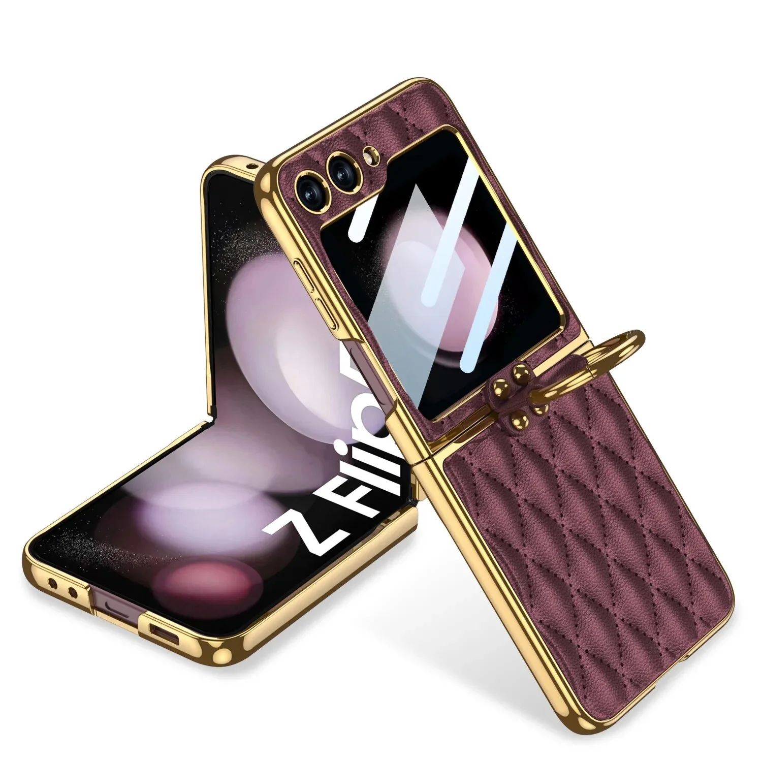 Elegant Leather Ring Support Case - Image 3