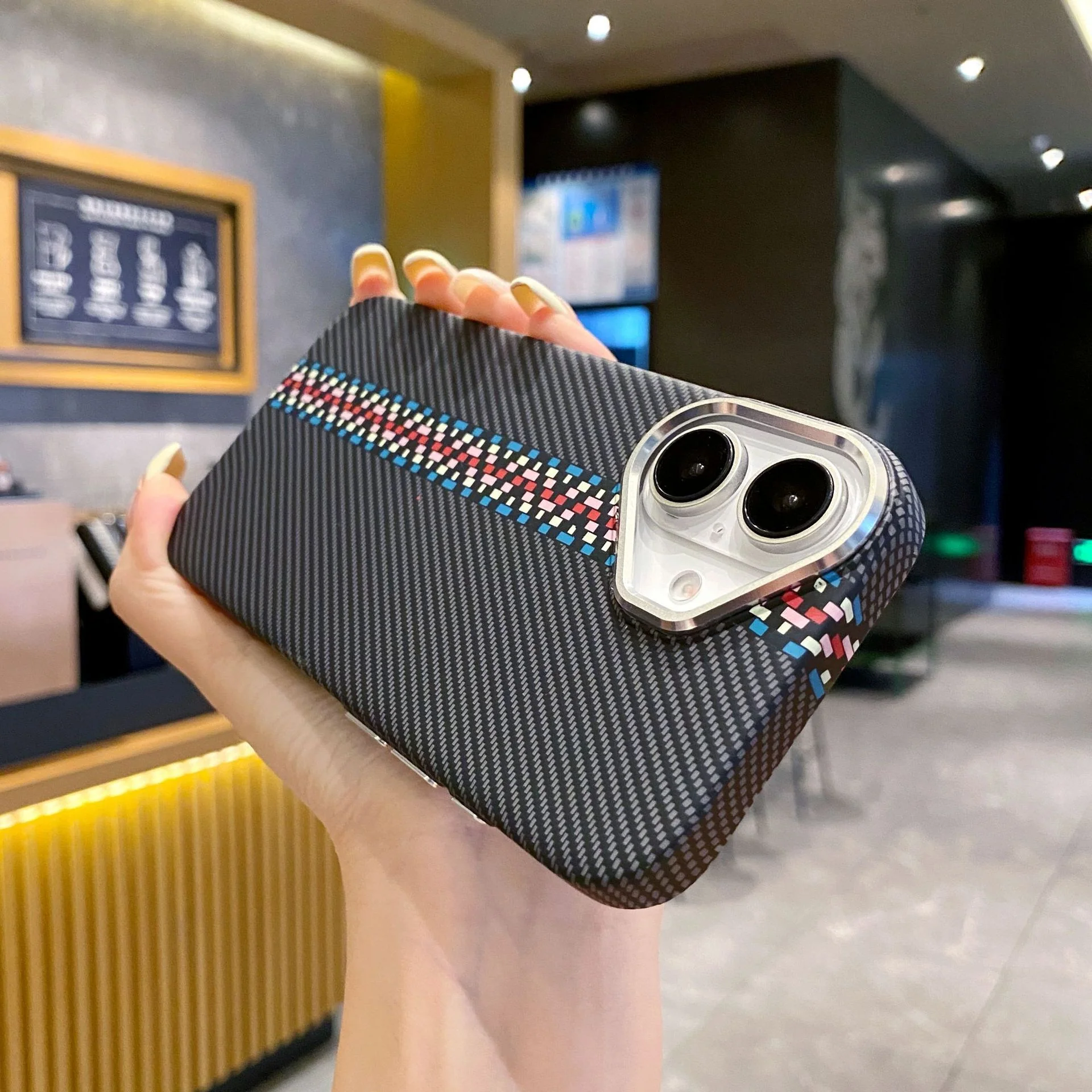 Embossed Carbon Fiber Magnetic Case - iPhone - Image 3