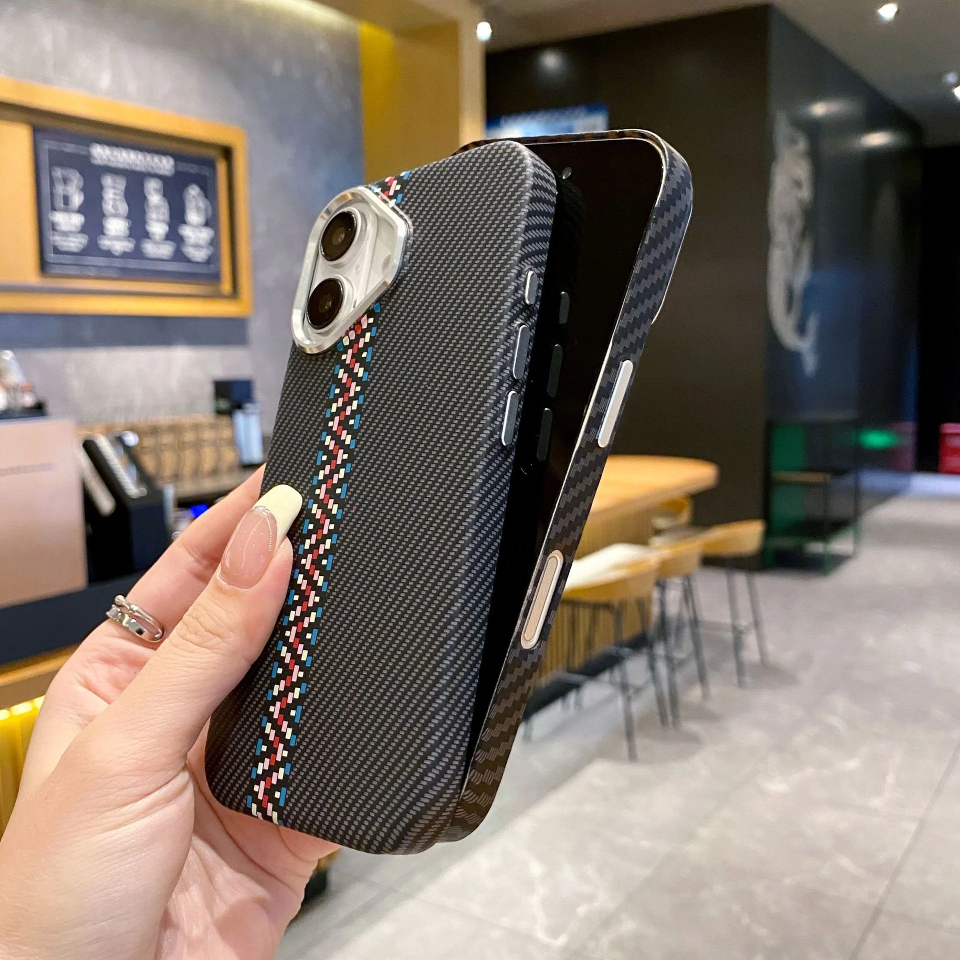 Embossed Carbon Fiber Magnetic Case - iPhone - Image 9