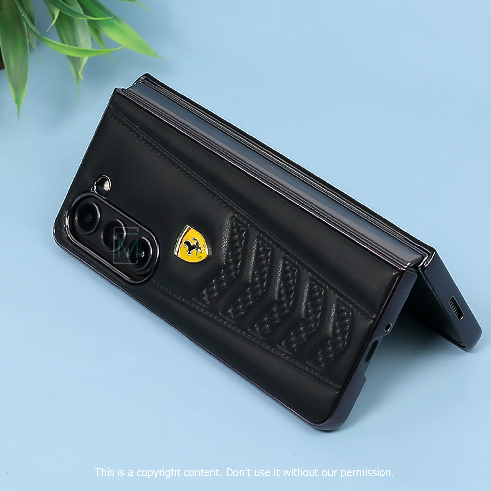 Ferrari Galaxy Z Fold5 Luxurious Lamb Leather Protective Case - Image 3