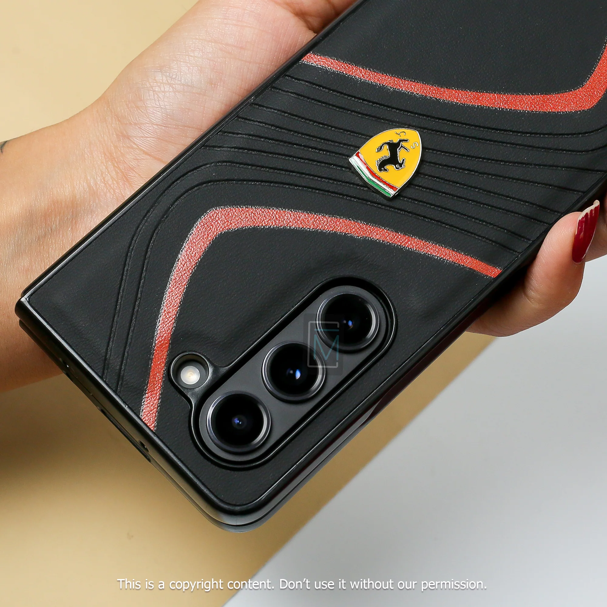 Ferrari® Galaxy Z Fold5 Luxurious Quilted Supercar Case - Image 5