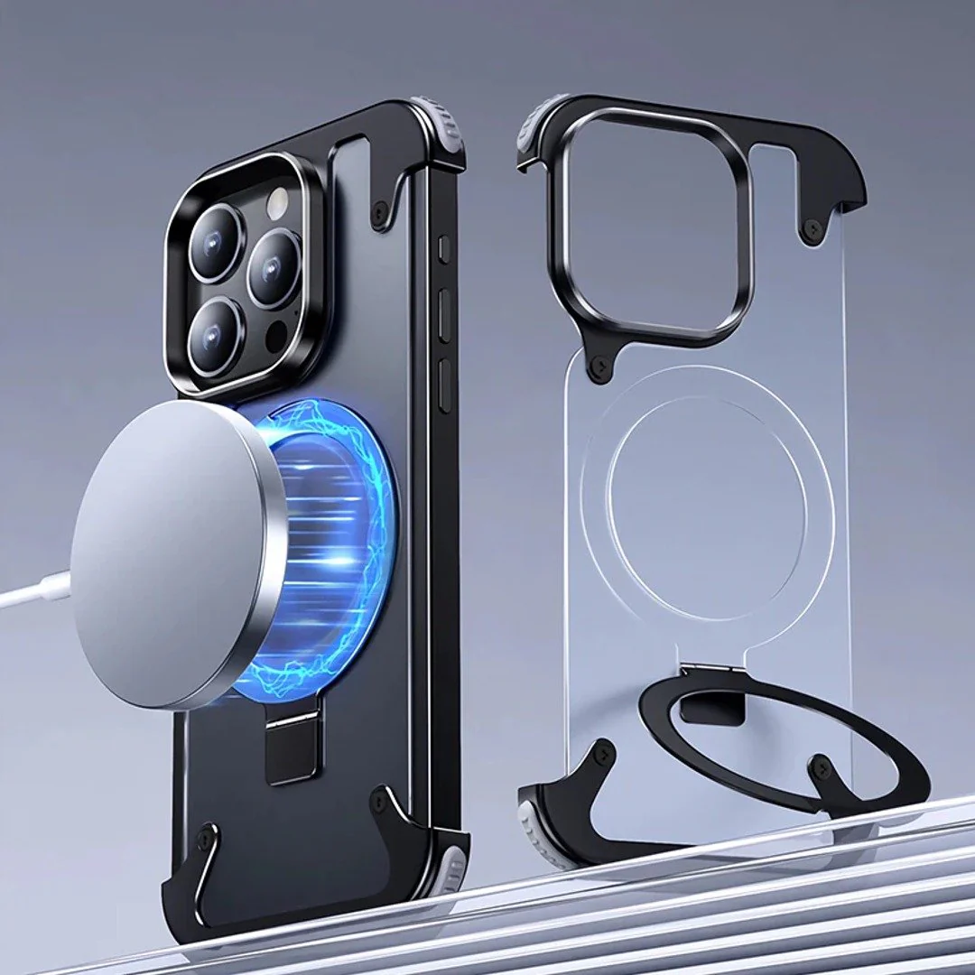 Frosted Anti-Fall Magsafe Ring Stand Case - iPhone - Image 11