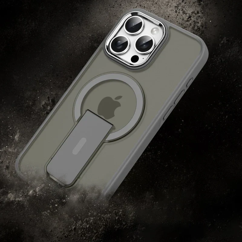 Frosted Elegance Kickstand Magnetic Case - iPhone - Image 2