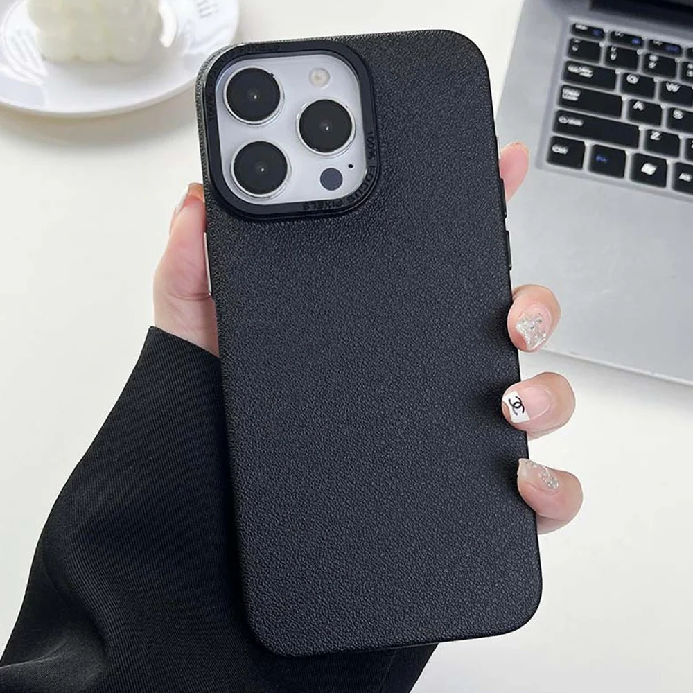 Frosted Elegance Leather Pattern Case - iPhone - Image 2