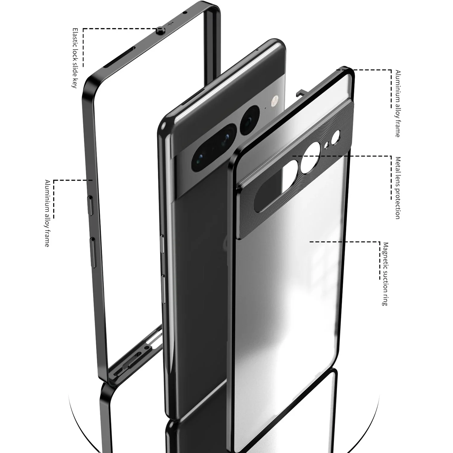 Frosty Dual Layer Metal Armor Case - Google - Image 4