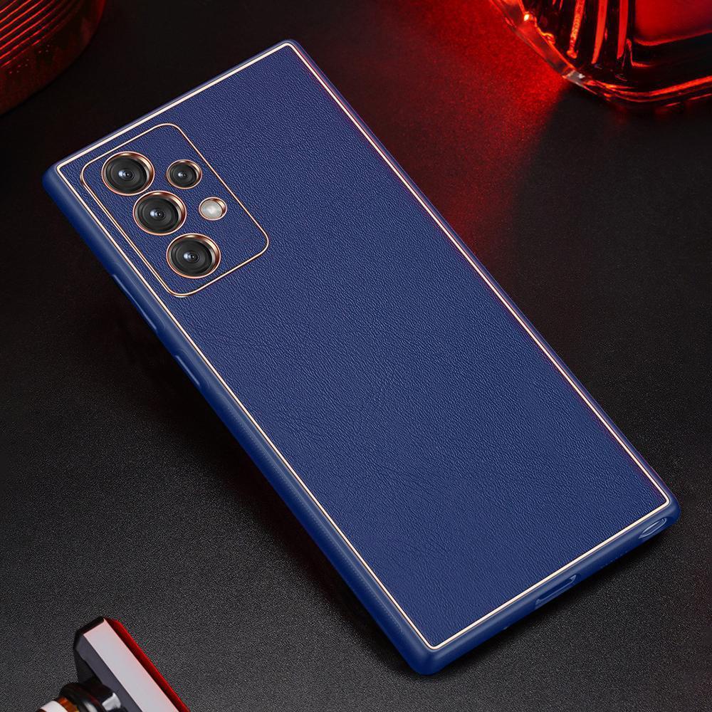 Galaxy A Series Leather Textured Gold Plated Case - Image 3