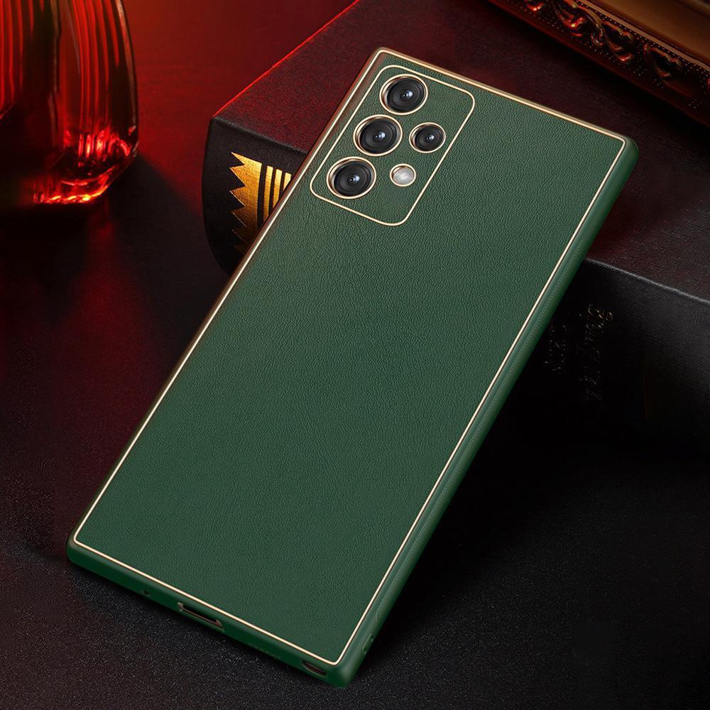 Galaxy A Series Leather Textured Gold Plated Case - Image 5