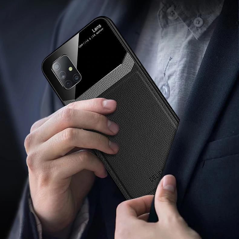 Galaxy A Series Sleek Slim Leather Glass Case - Image 3