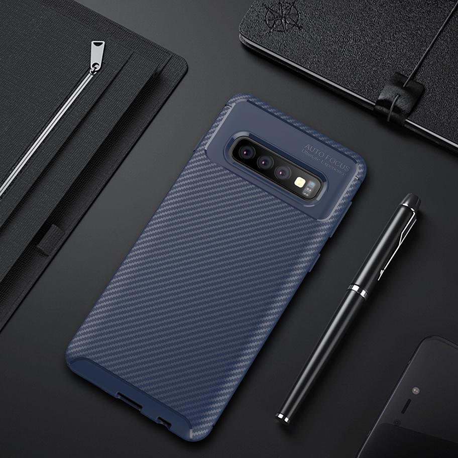 Galaxy S10 Plus Frosted Carbon Fiber Shockproof Soft Case - Image 11