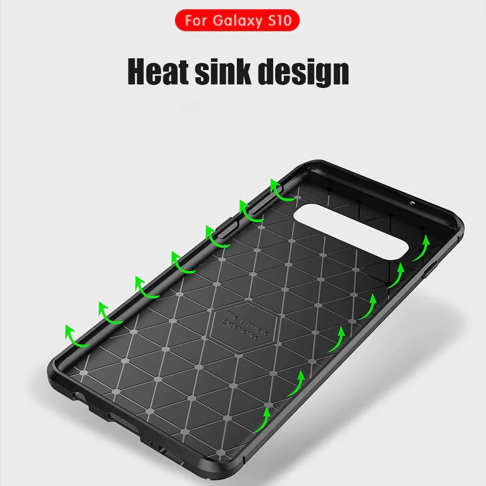 Galaxy S10 Plus Frosted Carbon Fiber Shockproof Soft Case - Image 12