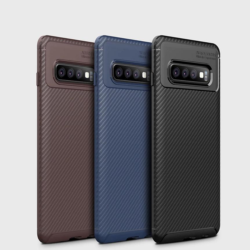 Galaxy S10 Plus Frosted Carbon Fiber Shockproof Soft Case - Image 14